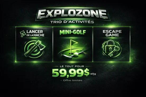 TRIO Explozone — Mini-Golf + Escape + Hache